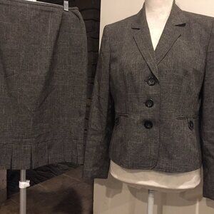 Evan Picone 2-PC Skirt & Jacket Suit, Womens 8P Petite, Lined, Pleated Hem Skirt